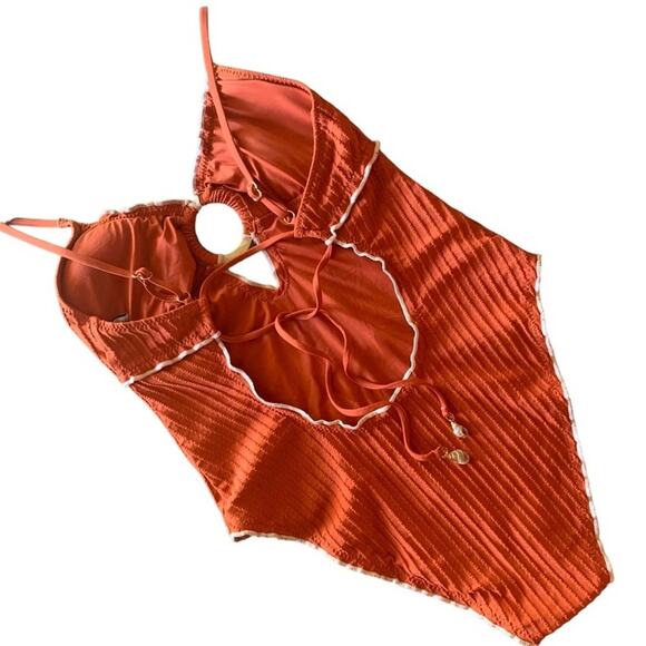 Isabella Rose Copper Keyhole Cutout  Large Tie Up Seashell Ring - Picture 10 of 16